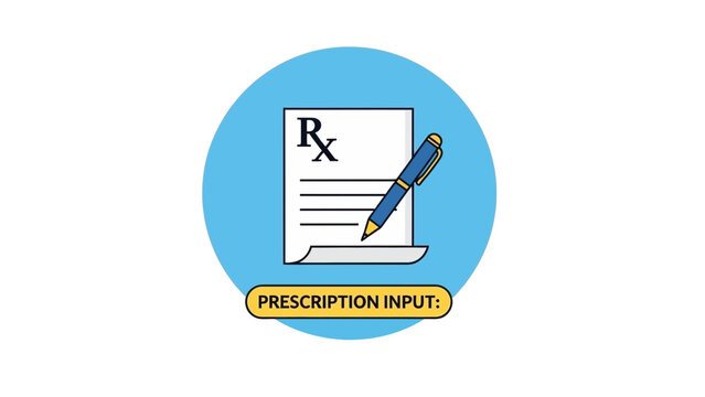 Medical Prescription Form with Pen and Rx Symbol, Healthcare Concept