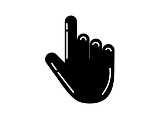 Obraz premium Black computer corsur icon in a simple flat silhouette style