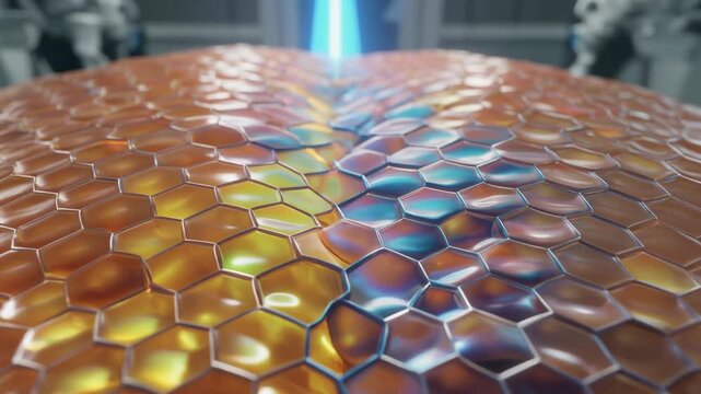 Synthetic Skin Grafting Process with Hexagonal Polymer Structure