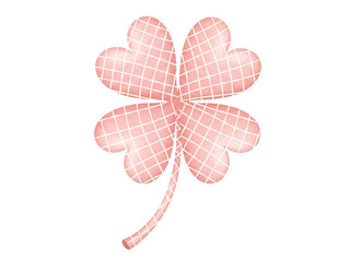 Pink fourleaf clover isolated on white background