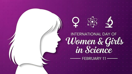 International day of women and girls in science poster design
