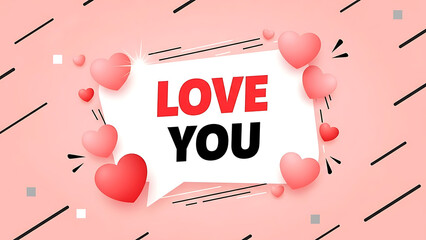 Love you heart speech bubble