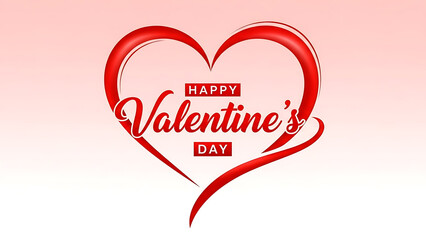 Happy valentines day heart symbol with red color