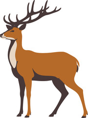 Obraz premium Deer Running Vector Illustration