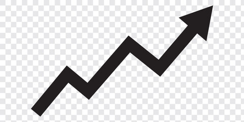 green arrow graph moving upward direction concept of economic stock market business, share, stock, financial growth transparent background