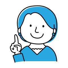 Fototapeta premium ワンポイントアドバイスをするピアスをしている女性