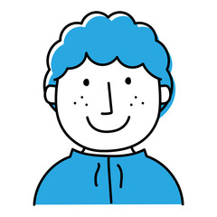 Obraz premium 天然パーマの男性