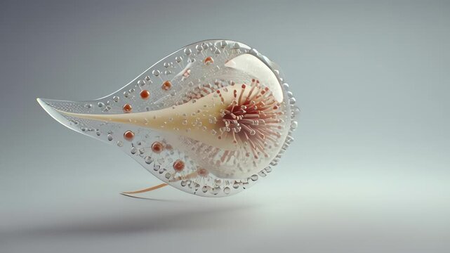 Abstract Glass Sculpture of Makro Protozoa Organism