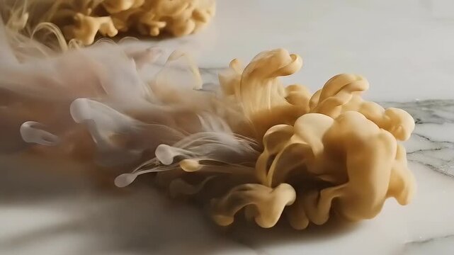 Caramel Popcorn on White Marble Surface.