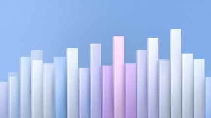 Fototapeta premium Colorful 3D Bar Graph with Bright Color Palette and Soft Background Ideal for Financial, Marketing, and Business Presentations or Reports