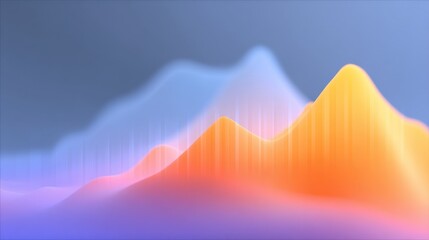 Abstract Visualization of Data Trends with Colorful Waves Representing Growth and Decline in a Modern and Minimalistic Style