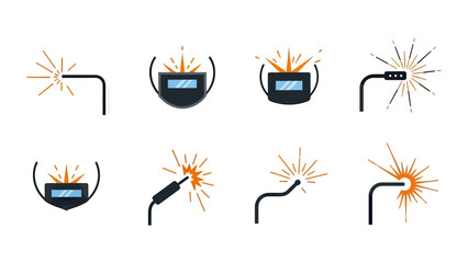 Welding Spark Icons Set