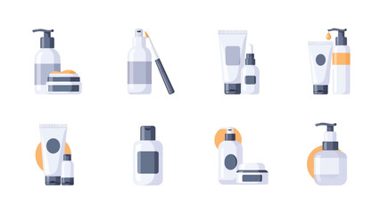 Cosmetic Skincare Product Icons Set