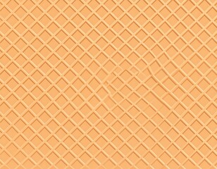 Naklejka premium Light brown waffle cone pattern with subtle swirl texture, flat illustration style
