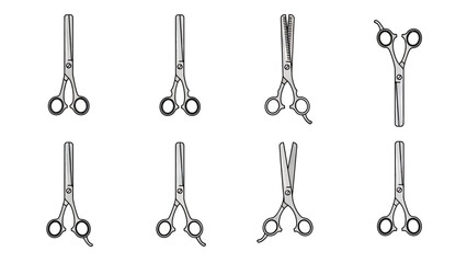 Naklejka premium Set of Surgical Scissors and Forceps Vector Illustration