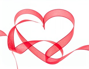 Red Ribbon Heart - A Symbol of Love and Affection.