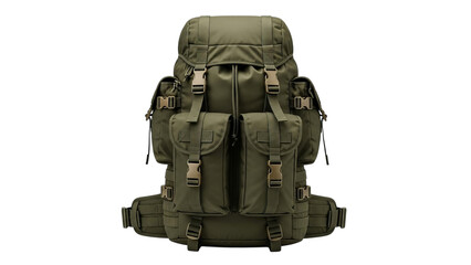 Green Military Backpack for Hiking and Camping, Outdoor Adventure Gear