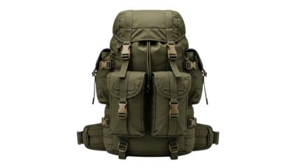 Green Military Backpack for Hiking and Camping, Outdoor Adventure Gear