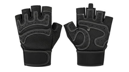 Black Fingerless Workout Gloves for Gym and Weightlifting