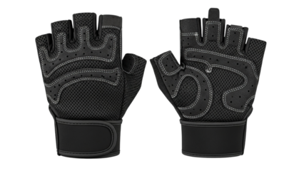 Black Fingerless Workout Gloves for Gym and Weightlifting