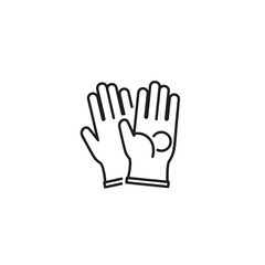 Fototapeta premium Protective Gloves Line Icon. Outline vector symbol for safety, hygiene, medical care, cleaning, and essential hand protection.