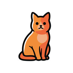 Obraz premium A cute orange cartoon cat