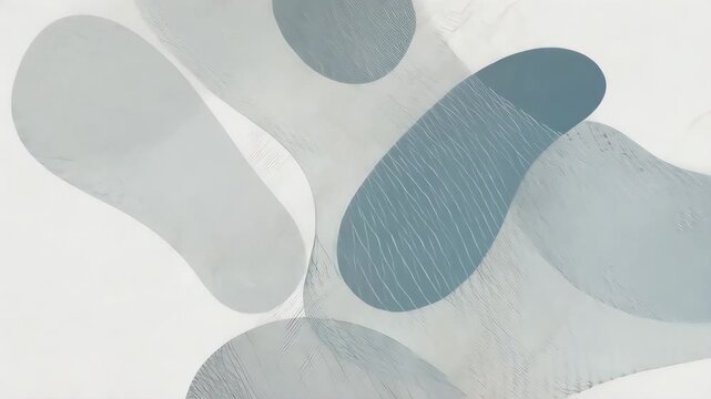 Abstract pastel composition with overlapping shapes on a white background