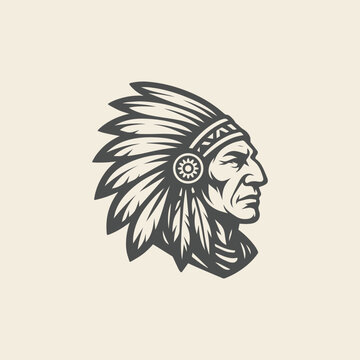 Indian Apache tribe logo icon design