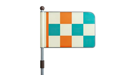 Modern Flag with Checkerboard Pattern