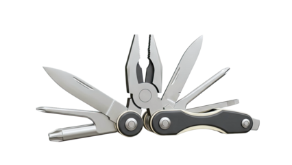 Multi-tool with open blades and pliers
