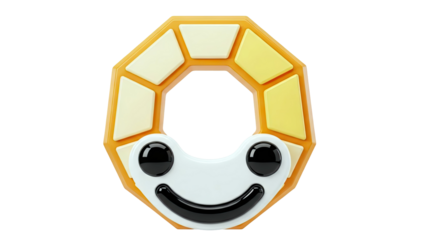 Octagonal Fidget Toy with Happy Face