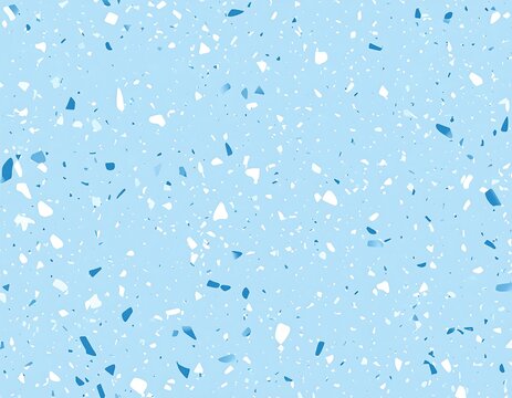 Light blue background with scattered white and blue speckles, creating a textured feel
