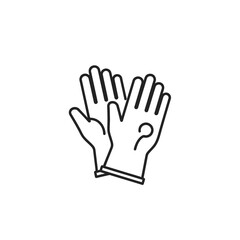 Obraz premium Protective Gloves Question Mark Line Icon. Health Safety Uncertainty and Medical PPE Risk Vector Symbol.