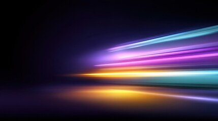 Colorful abstract light trails glowing in a dark space, creating vivid patterns and dynamic energy, perfect for digital backgrounds and modern designs