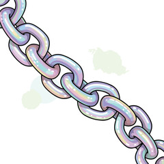 Obraz premium A pastel-colored chain on a white background