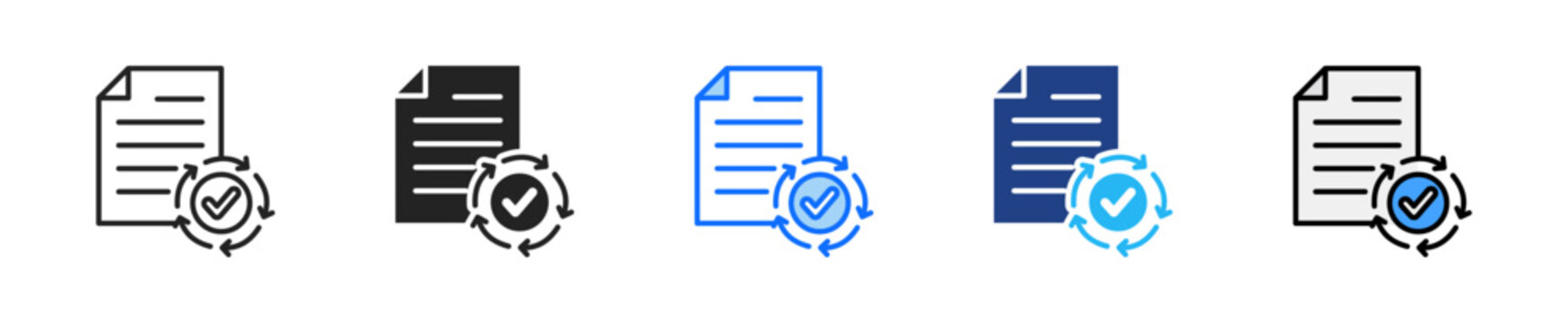 Automated Approval Icon Set Multiple Style Collection