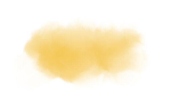 Yellow watercolor brush stroke painting with a soft texture, perfect for graphic design backgrounds and artistic projects