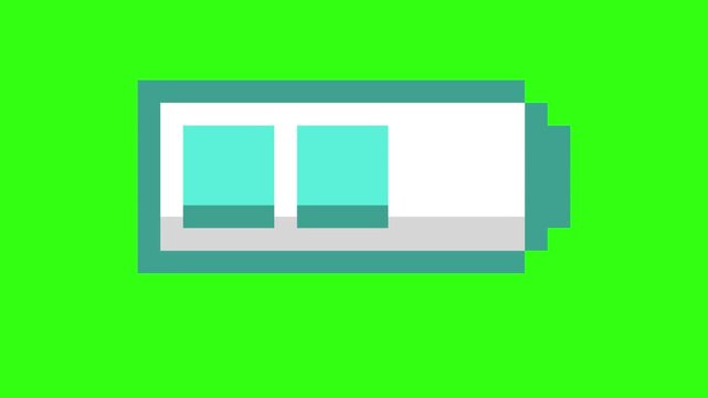 Battery charging animation on green screen