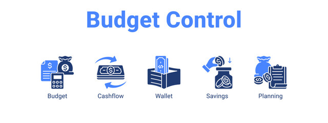 Budget Control web banner icon vector illustration concept ,  with icon of Budget, Cashflow, Wallet.