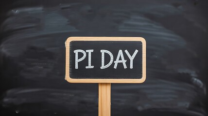Pi day chalkboard sign representing mathematics education

