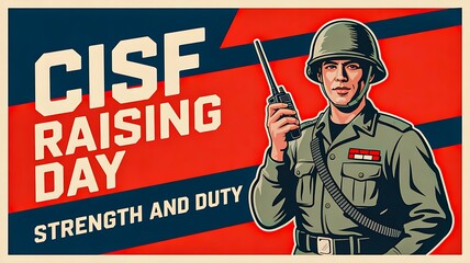 Cisf raising day poster honoring strength and duty

