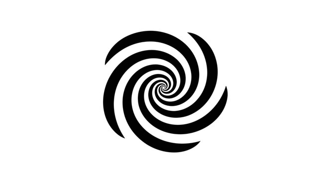 Hypnotic black and white spiral optical illusion
