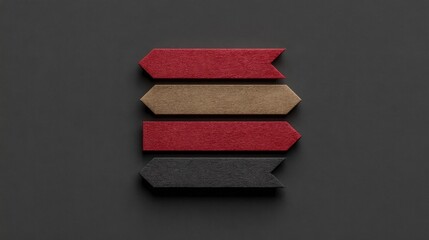 Colorful Felt Arrows on Dark Background for Creative Projects and Graphic Designs, Ideal for Directional Guidance and Modern Art Applications