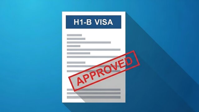 Approved H1-B visa document paperwork.