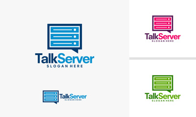 Talk Server Logo Design Vector Communication Technology.