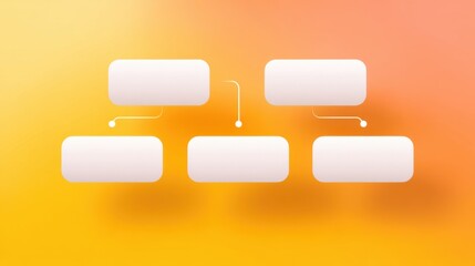 Abstract infographic template on a vibrant yellow-orange background with blank boxes ready for text, suitable for business, education and social media presentations