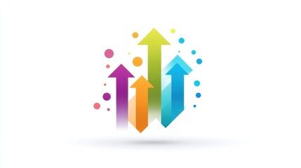 Fototapeta premium Vibrant and Colorful Arrows Representing Growth, Progress, and Success in Business, Finance, or Personal Development with Creative Design Elements