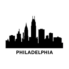 Fototapeta premium Philadelphia Cityscape Silhouette Vector Illustration.