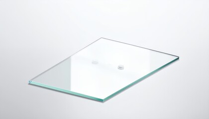 Clear Glass Plate on White Background - Minimalist Studio Shot.