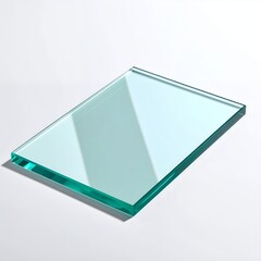 Clear Glass Sheet on White Background - Minimalist Transparency.